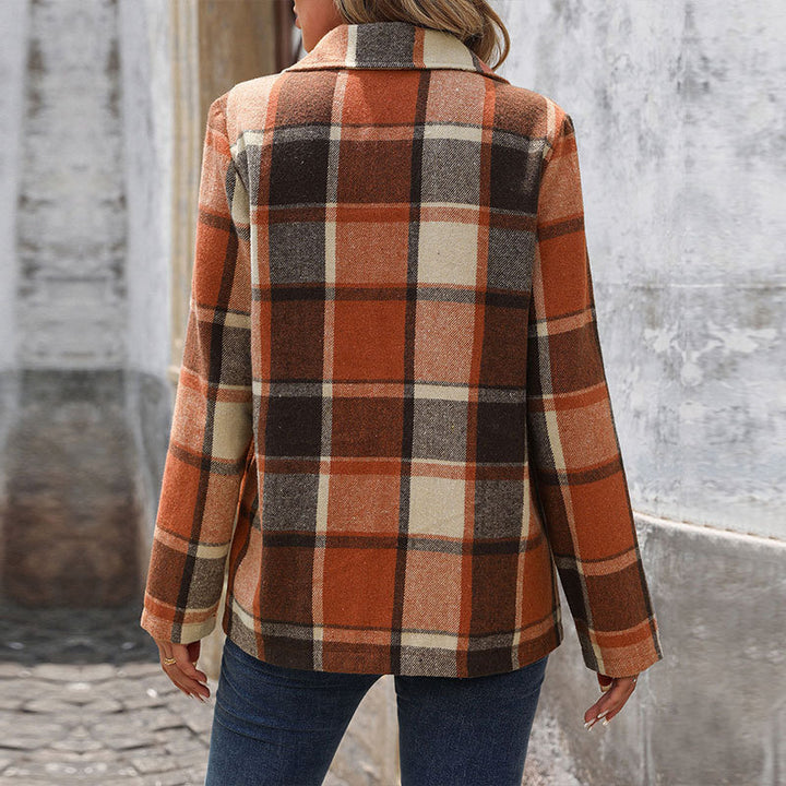 Damen Plaid Blazer Drune