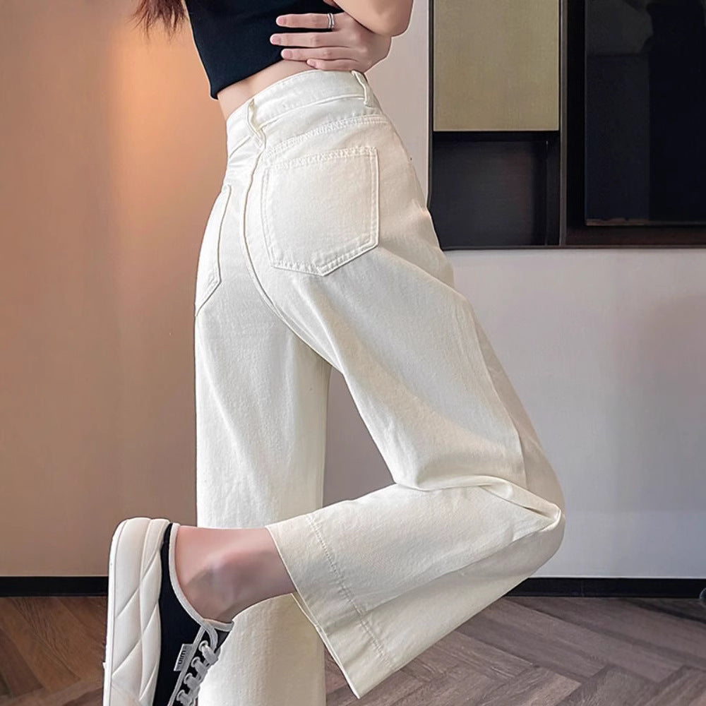 Damen Weitgeschnittene Jeans mit hohem Bund Drune