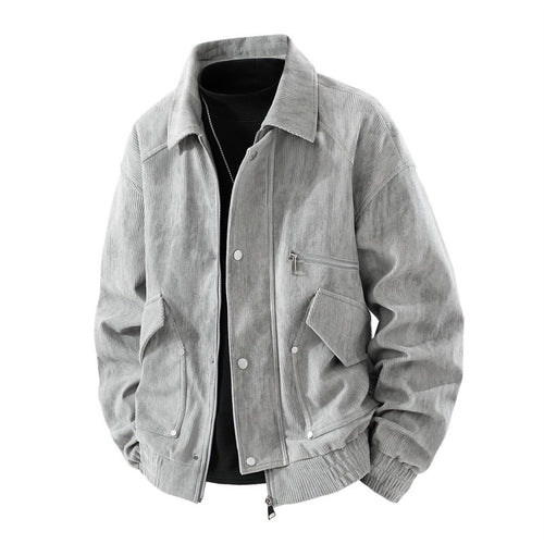 Herren Cord-Blouson mit Reißverschluss, Brustreißverschluss, Klapp- und Reißverschlusstaschen sowie elastischen Bündchen Drune