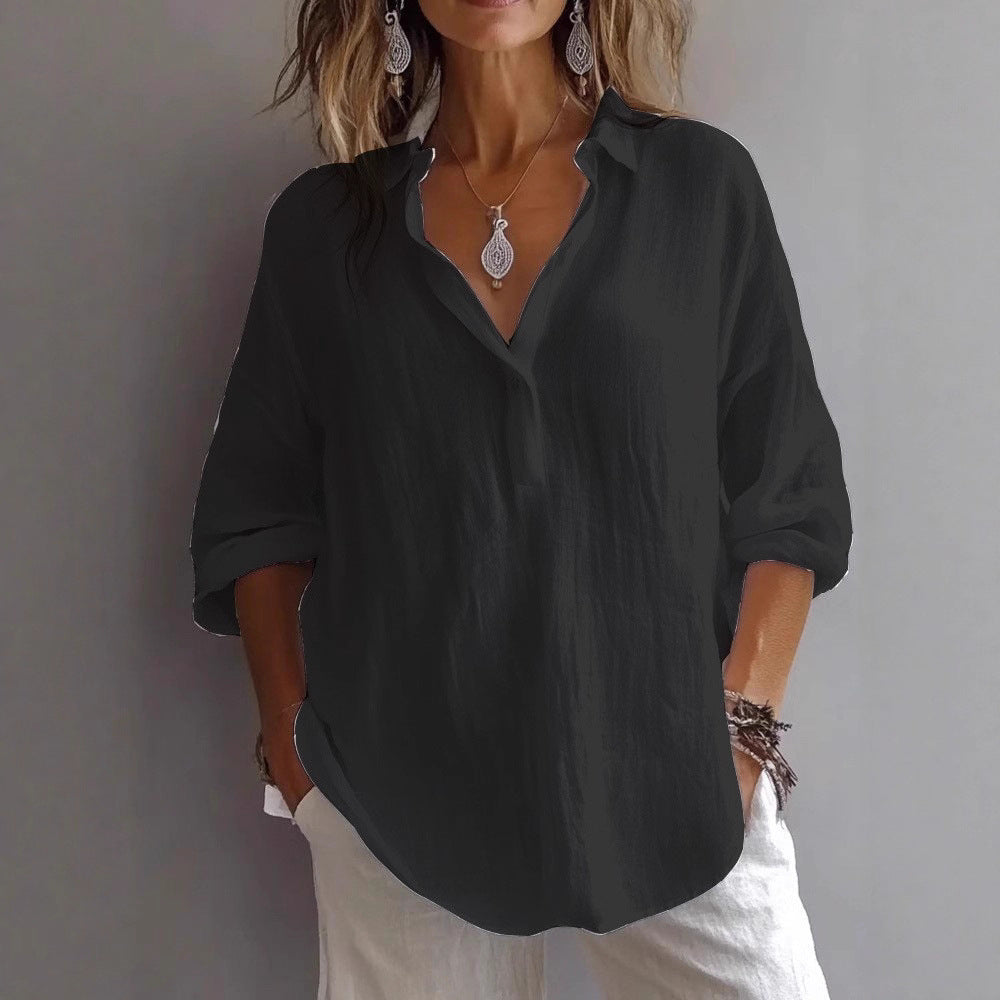 Damen Leichte Leinenbluse Drune