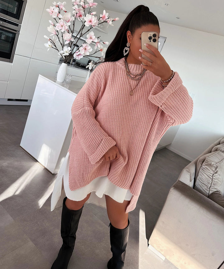 Damen Oversized Strickpullover mit lässigem Schnitt und weit geschnittenen Ärmeln Drune
