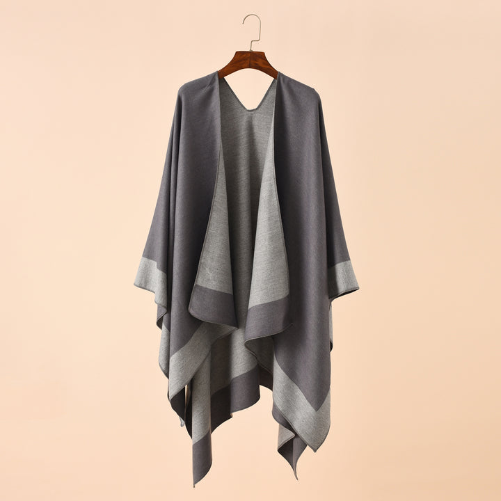 Damen Wendbarer Poncho-Cape aus Kaschmir-Mix mit Oversize-Schnitt Drune