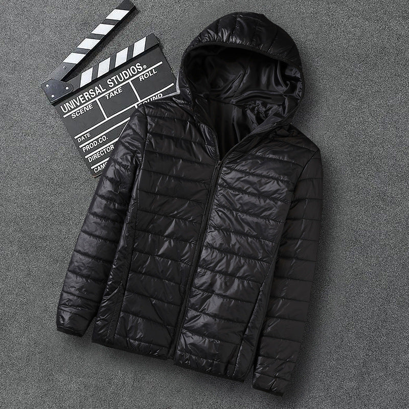 Herren nan ultraleichte Kapuzen-Steppjacke mit Packfunktion und winddichtem Shell Drune