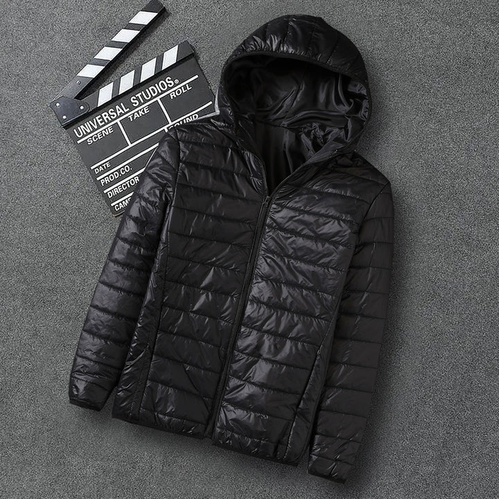 Herren nan ultraleichte Kapuzen-Steppjacke mit Packfunktion und winddichtem Shell Drune