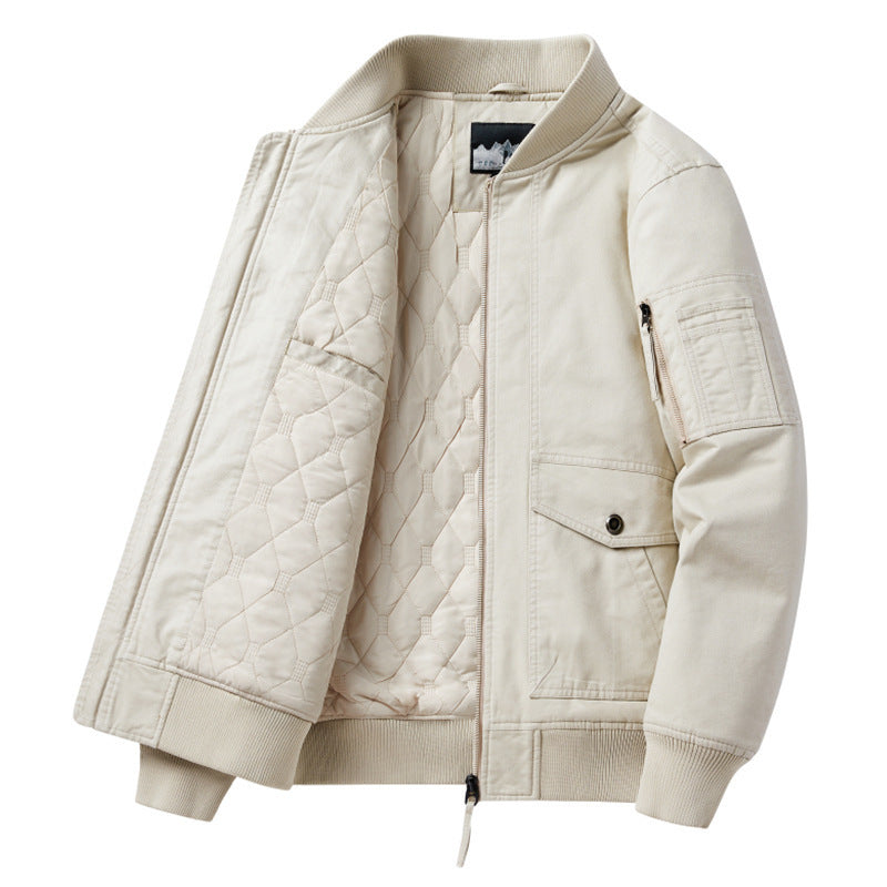 Herren Modische Bomberjacke mit Steppfutter Drune