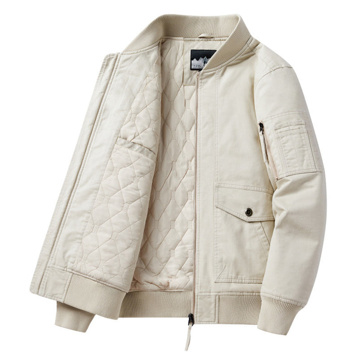 Herren Modische Bomberjacke mit Steppfutter Drune