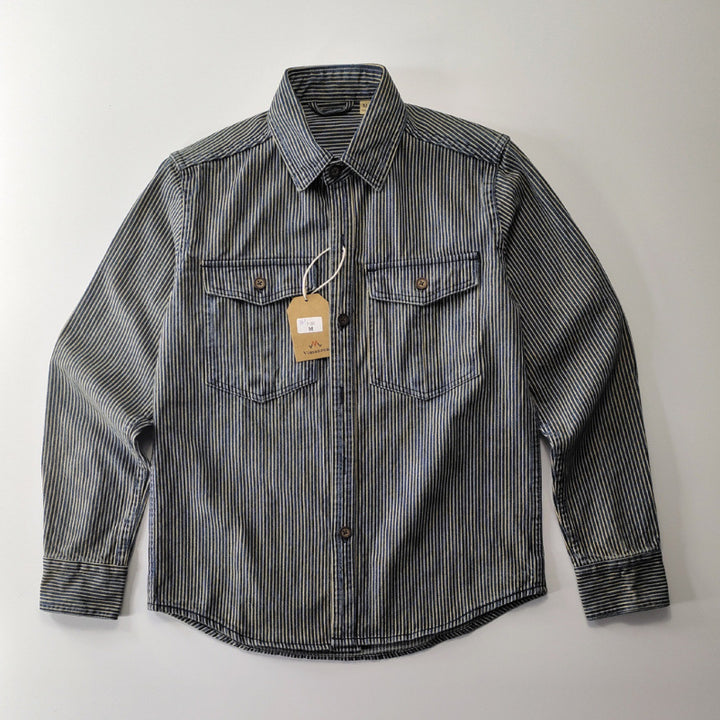Herren Gestreifte Baumwoll-Hemdjacke Drune