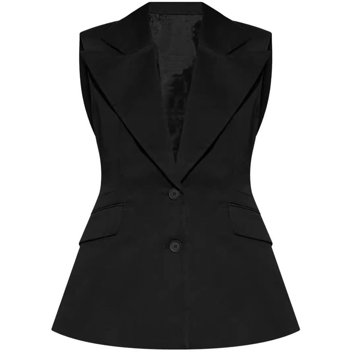 Damen Ärmelloser Blazer mit markantem Schalkragen und taillierter Silhouette Drune