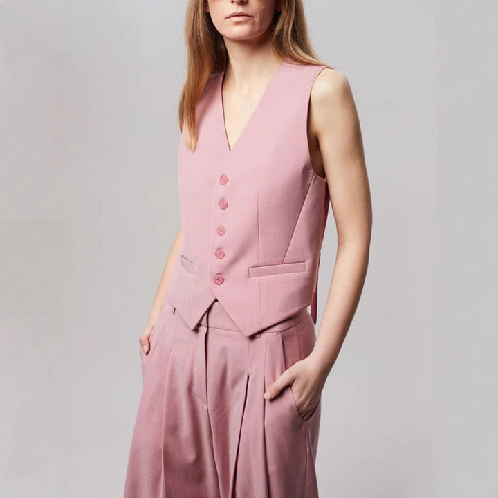 Damen Business-Weste mit modernem Schnitt und eleganter Knopfleiste Drune