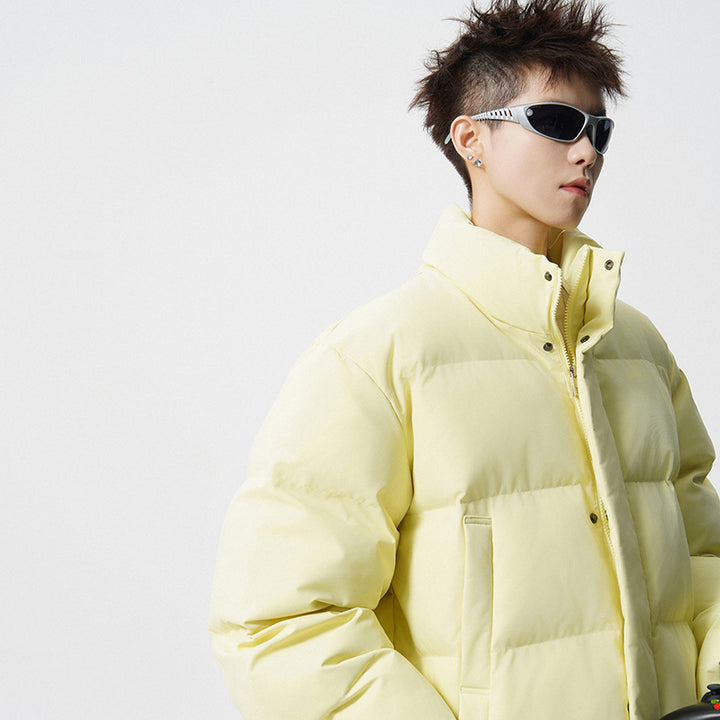 Herren Kurz geschnittene Oversize Steppjacke mit hohem Kragen Drune