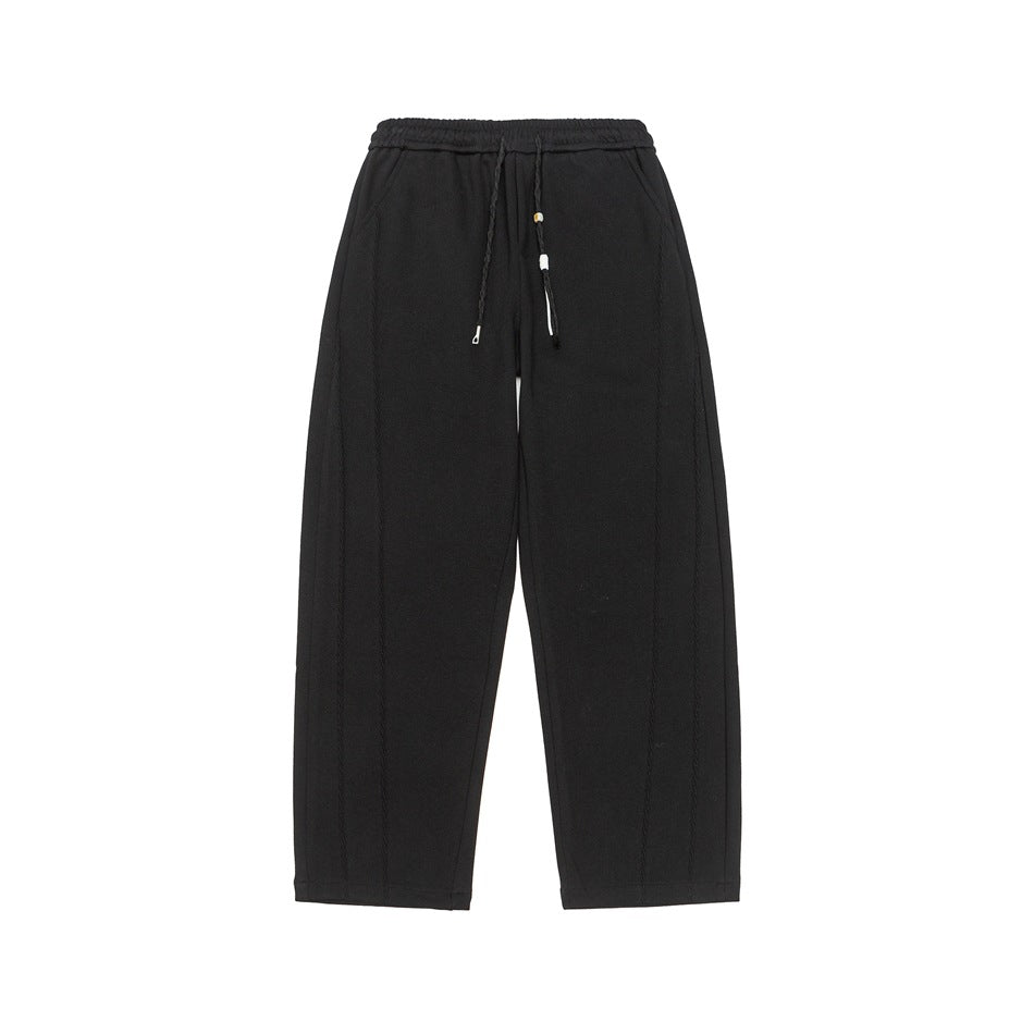 Damen Weite High‑Waist Jogginghose mit Ziernähten und Kordelzug Drune