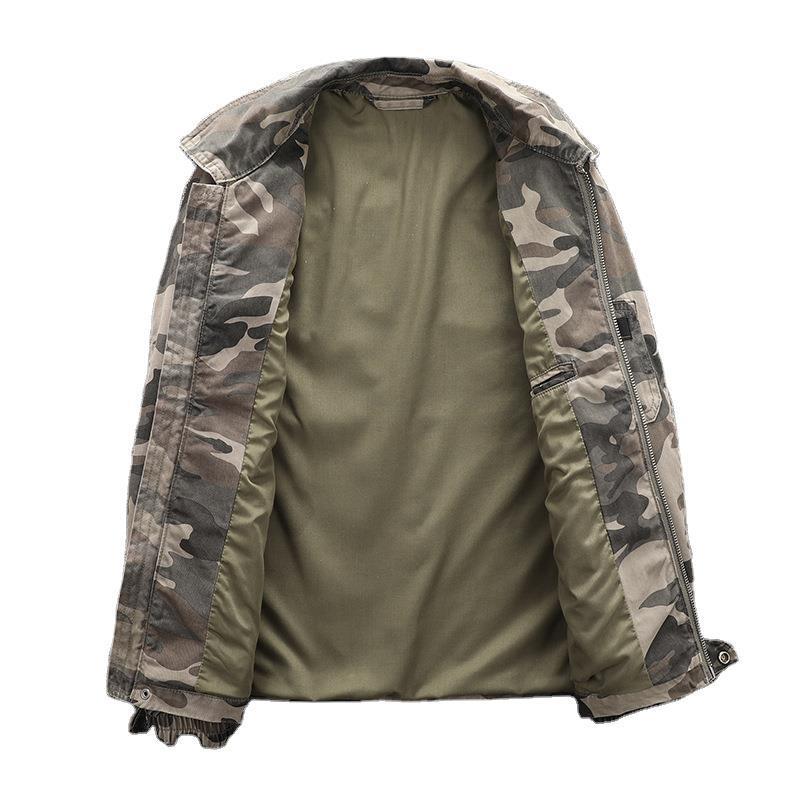 Herren Utility-Blouson im Camouflage-Muster mit Reißverschluss und Armzippertasche Drune