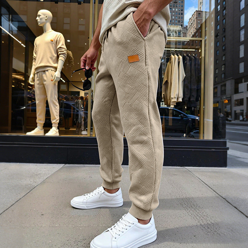 Herren Stepp-Jogginghose mit geometrischem Strukturmuster Drune