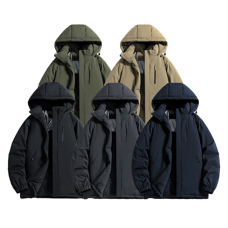 Herren Technischer Steppparka mit Kapuze, Thermo-Isolierung und Brust-Reißverschlusstasche Drune