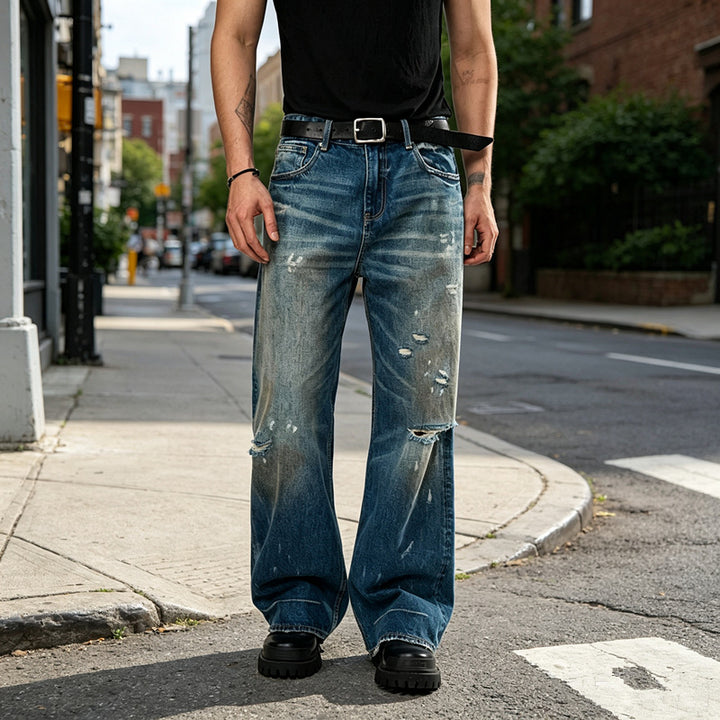 Herren Weite, Ripped Jeans Drune