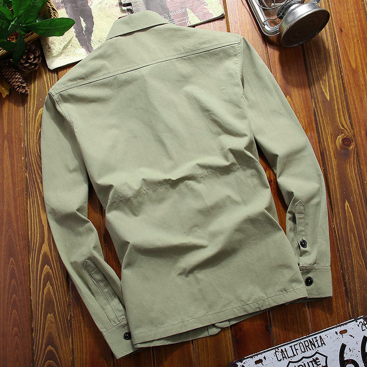 Herren Fieldshirt-Blouson aus robustem Baumwollmix mit Brustpattentaschen Drune