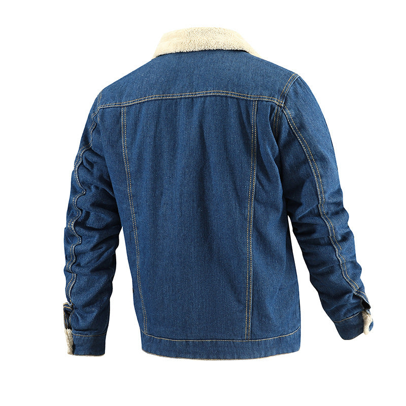 Herren Fleecegefütterte Jeansjacke Drune