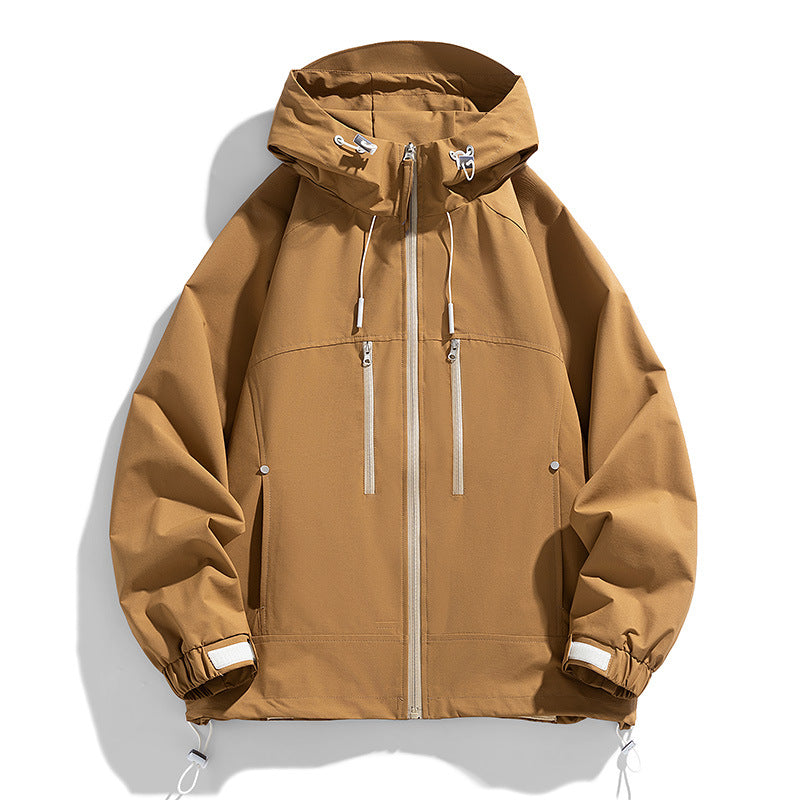 Unisex leichte winddichte Softshell-Kapuzenjacke mit verschweißten Nähten, verlängerter Rückenpartie und verstellbarem Saum Drune