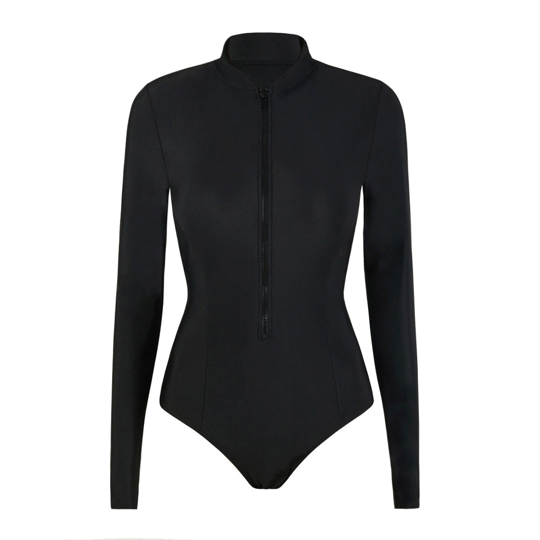 Damen Sportlicher Langarm-Surfsuit mit hochgeschlossenem Kragen Drune