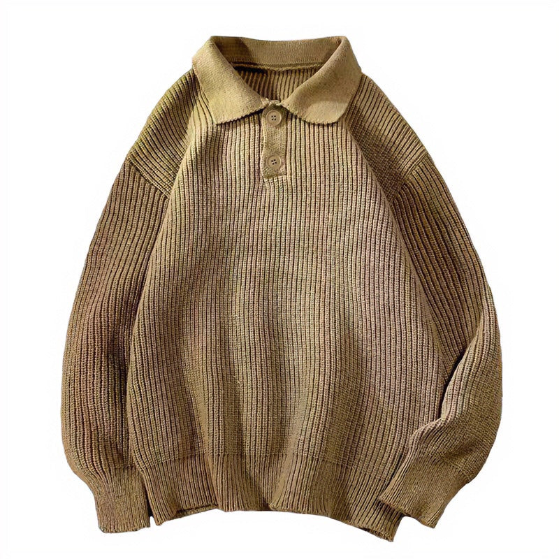 Damen Feinstrick-Polopullover mit Rippenstruktur und Zwei-Knopf-Leiste Drune