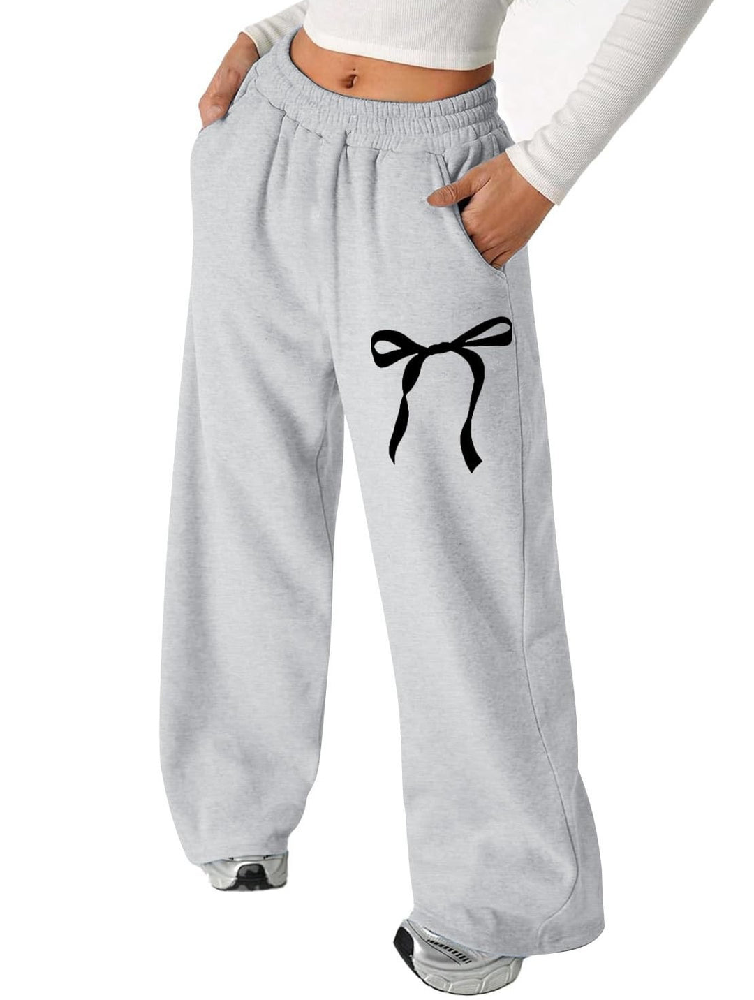 Damen Freizeithose mit stilvollem Schleifenmotiv und bequemer Passform Drune