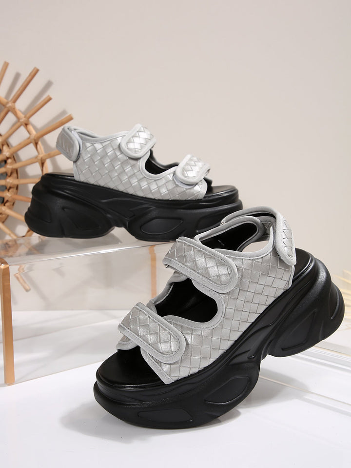 Damen Plateau-Sandalen mit verziertem Riemen und komfortabler Sohle Drune