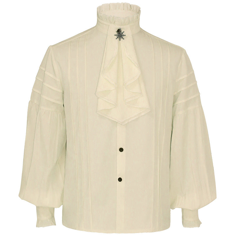 Herren nan lässiges Kurzarmshirt mit geschnürter V-Kehle, kurzem Stehkragen und weichem Baumwollmix Drune