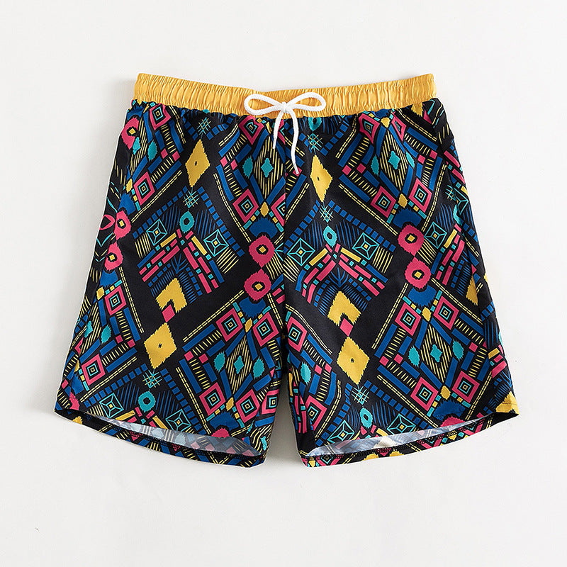 Damen Badeshorts mit buntem geometrischem Muster Drune