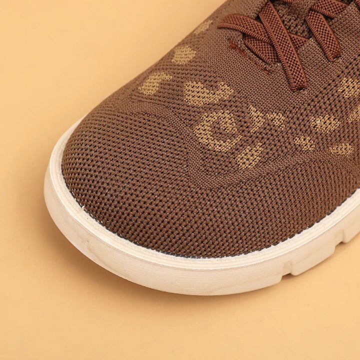 Damen Atmungsaktive Sneaker mit modischem Leopardenmuster Drune