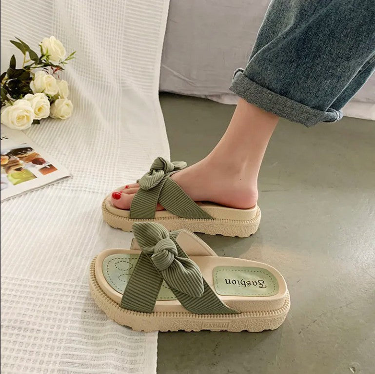 Damen luftige Sandalen mit dekorativem Schleifen-Design Drune