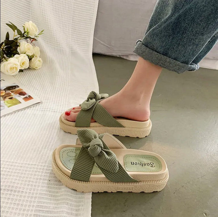 Damen luftige Sandalen mit dekorativem Schleifen-Design Drune