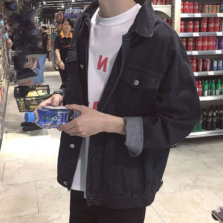 Herren Lässige Denimjacke im Vintage-Stil Drune