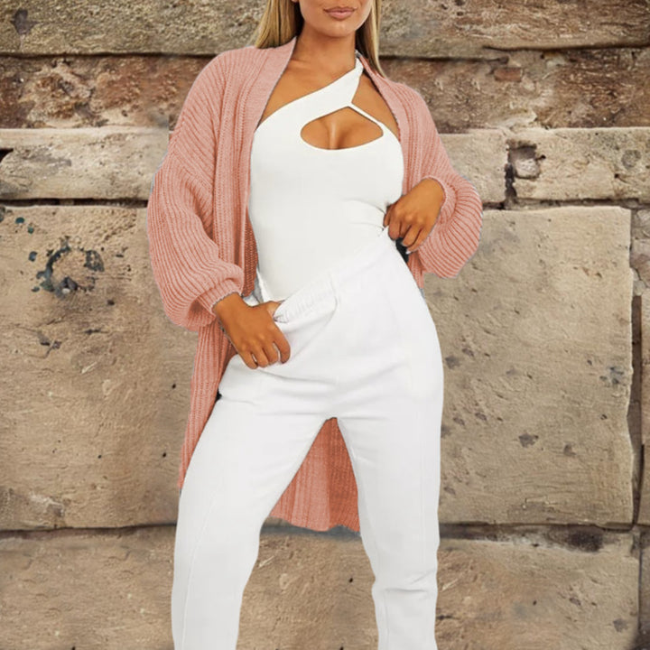 Damen Großer Strickcardigan mit voluminösen Ärmeln und offenen Taschen Drune