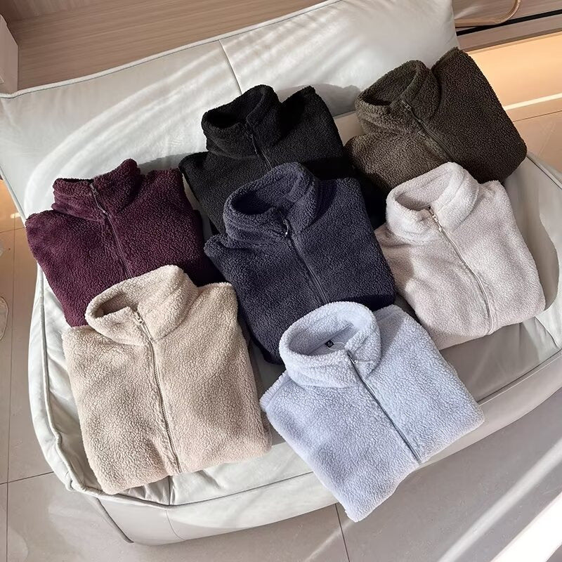 Damen Fleecejacke mit hohem Kragen und praktischen Reißverschlusstaschen Drune