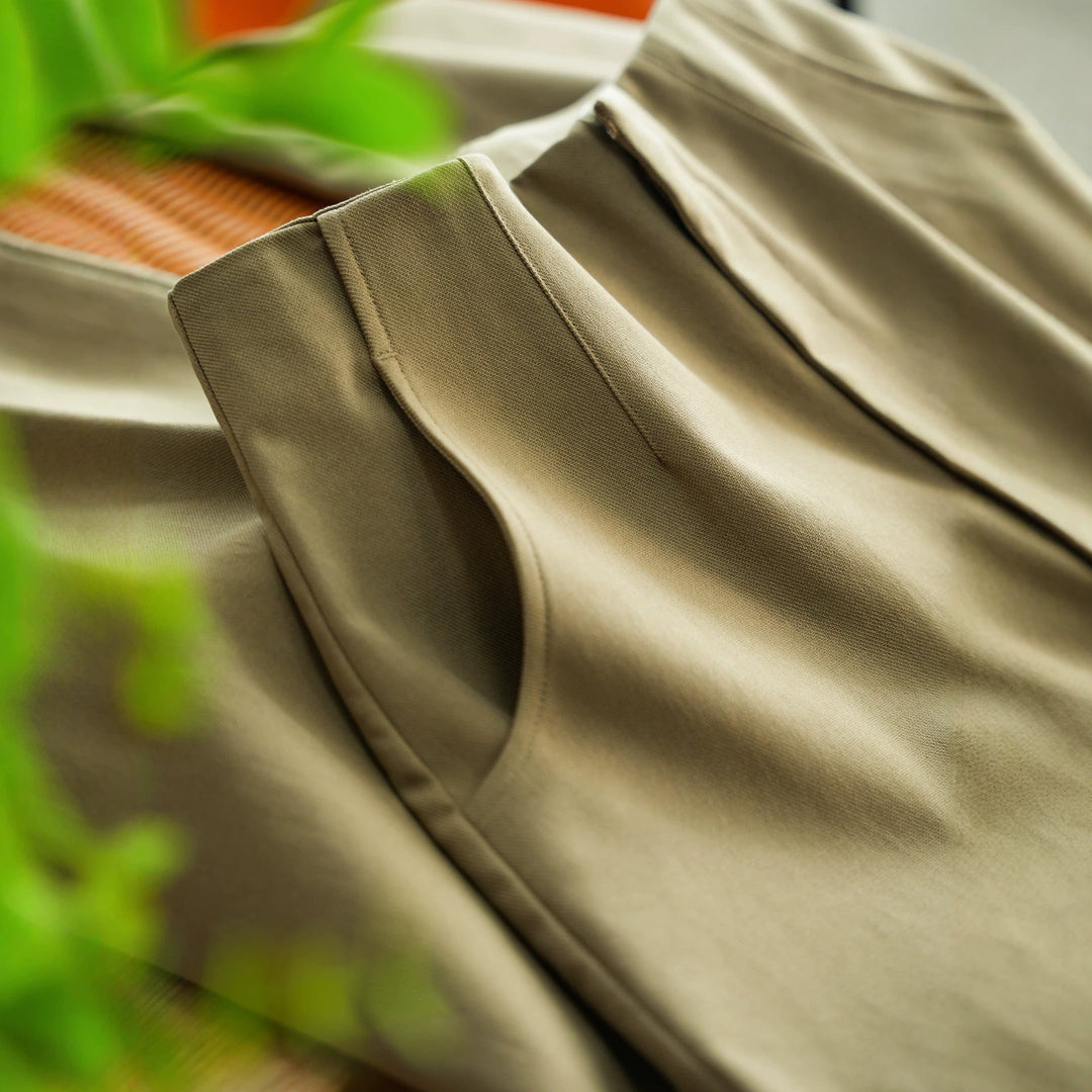 Damen Elegante und bequeme, hoch taillierte Stoffhose Drune