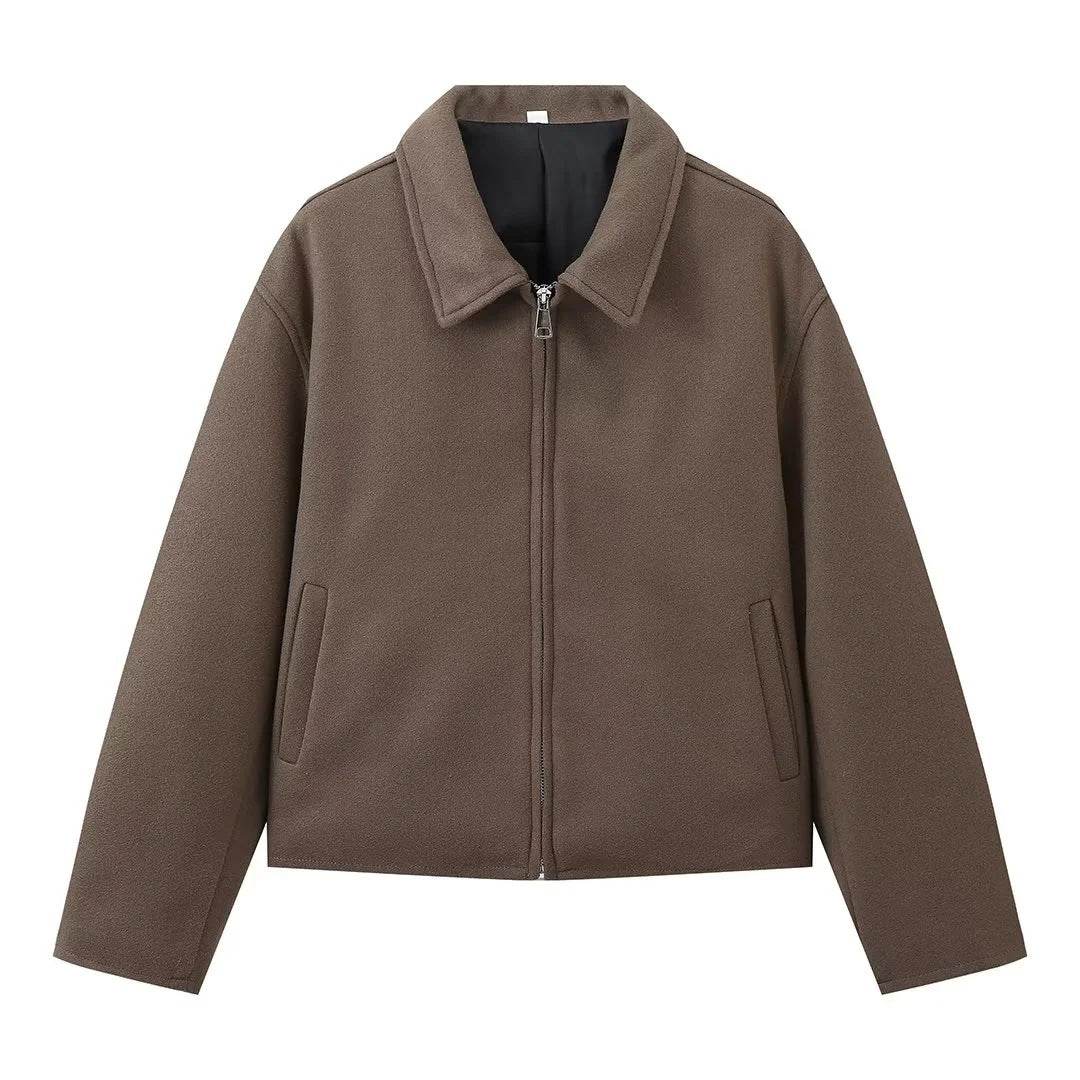 Damen stylische Fleecejacke im Oversized-Schnitt mit Reißverschluss Drune