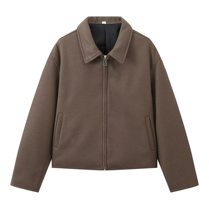 Damen stylische Fleecejacke im Oversized-Schnitt mit Reißverschluss Drune