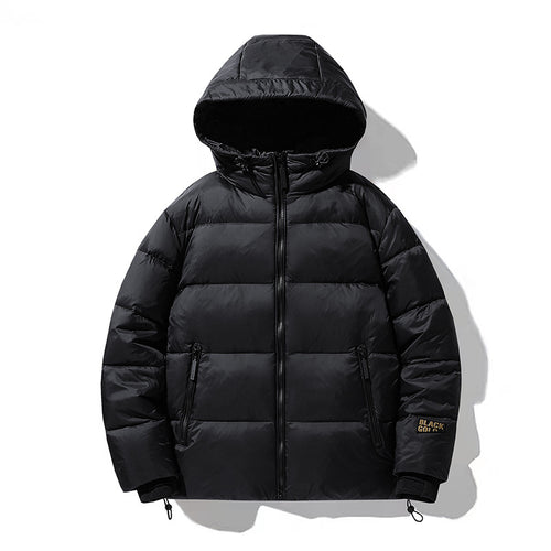 Herren Volumen-Steppjacke mit Kapuze, wasserabweisender Shell und Kordelzug Drune
