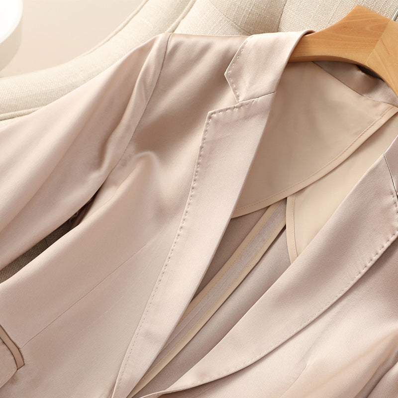 Damen Hochwertiger Satin-Blazer Drune