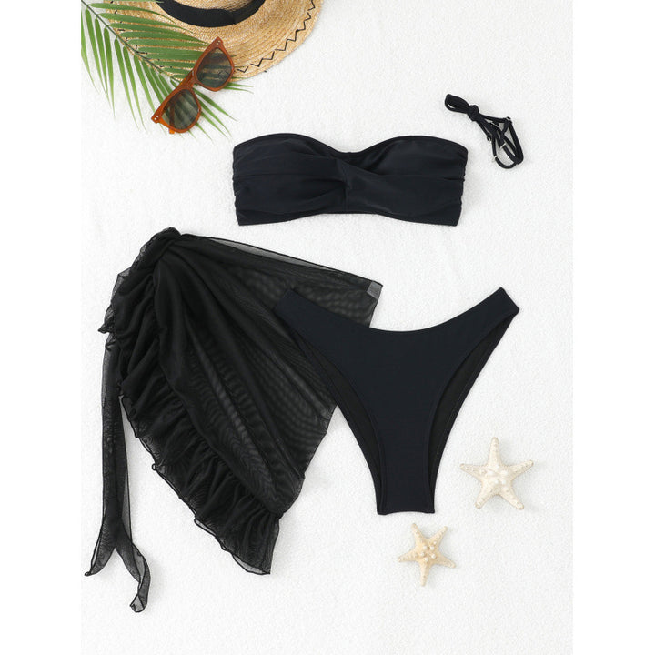 Damen Bandeau-Bikini-Set mit fließendem Wickelrock Drune