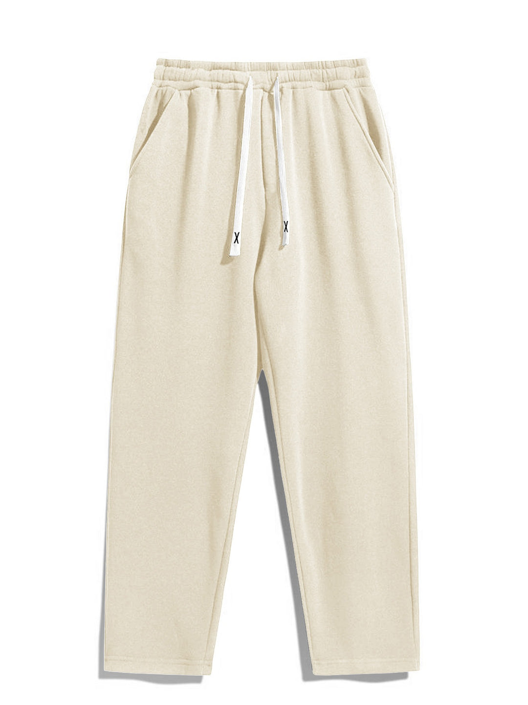 Damen Taillierte Fleece-Jogginghose mit hohem Komfortbund, Kordelzug & Seitentaschen Drune