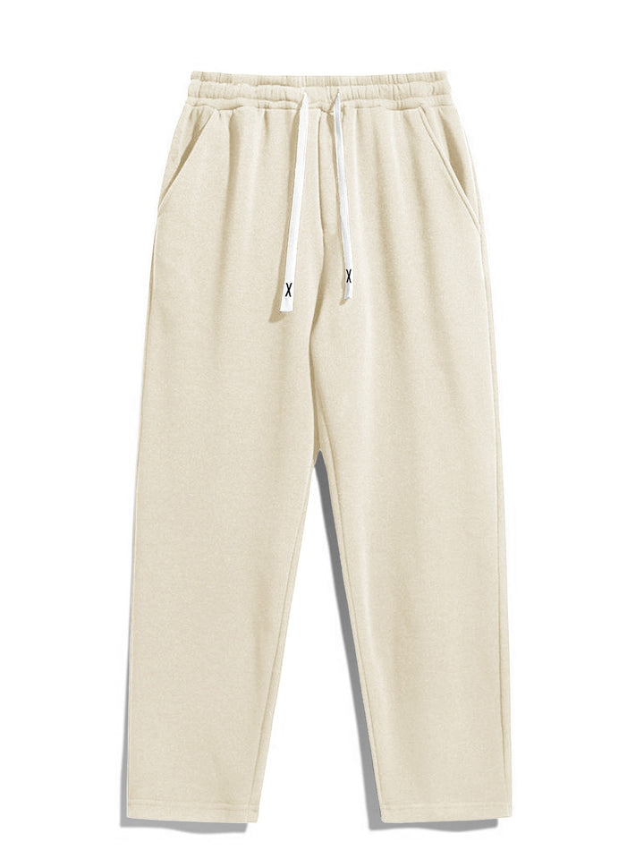 Damen Taillierte Fleece-Jogginghose mit hohem Komfortbund, Kordelzug & Seitentaschen Drune