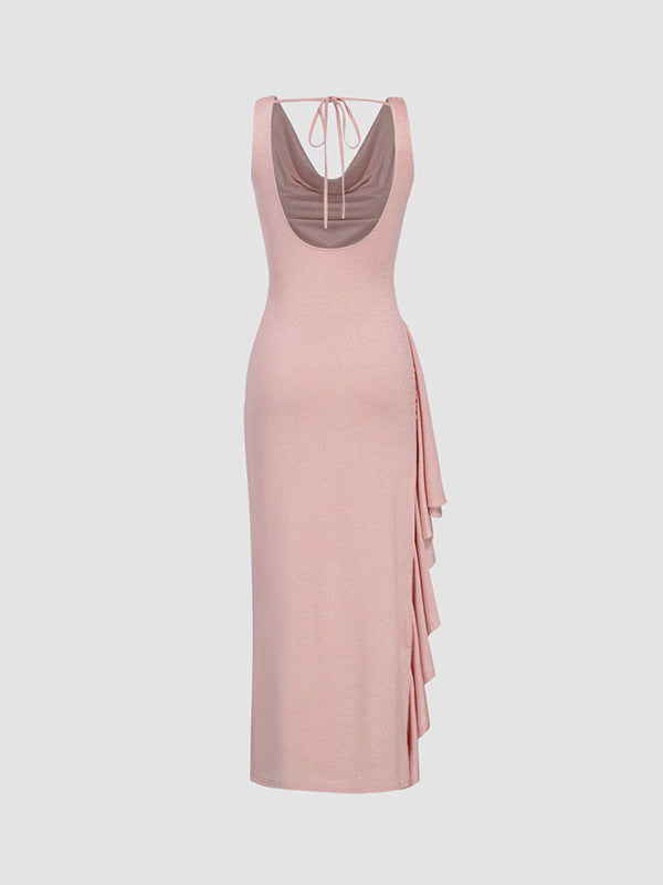 Damen figurbetontes Maxikleid mit elegantem Schnitt und aufregenden Details Drune