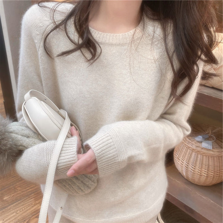 Damen Kaschmir Pullover mit feiner Rippstruktur und lässigem Schnitt Drune