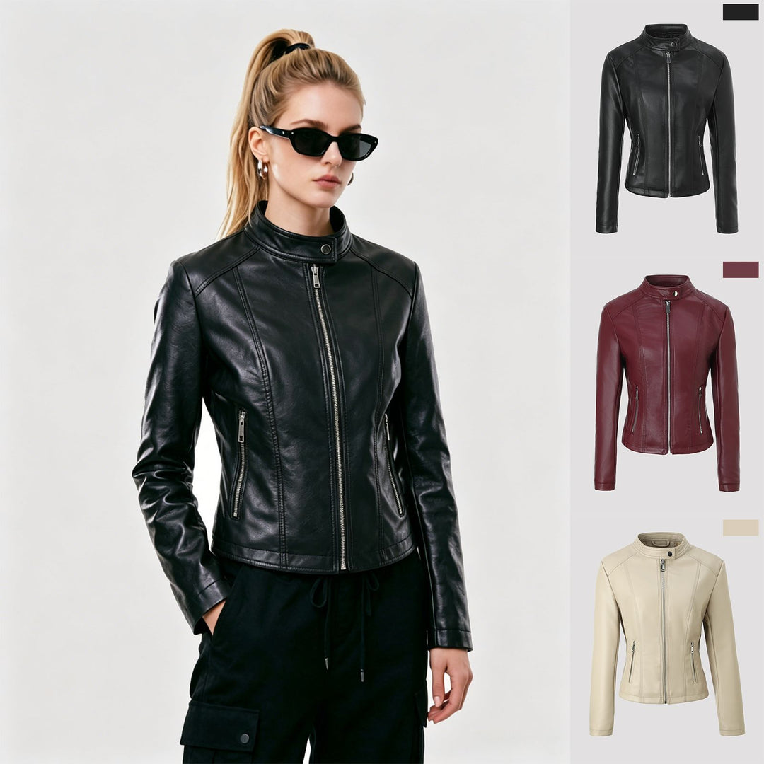 Damen Strukturierte Kunstlederjacke Drune