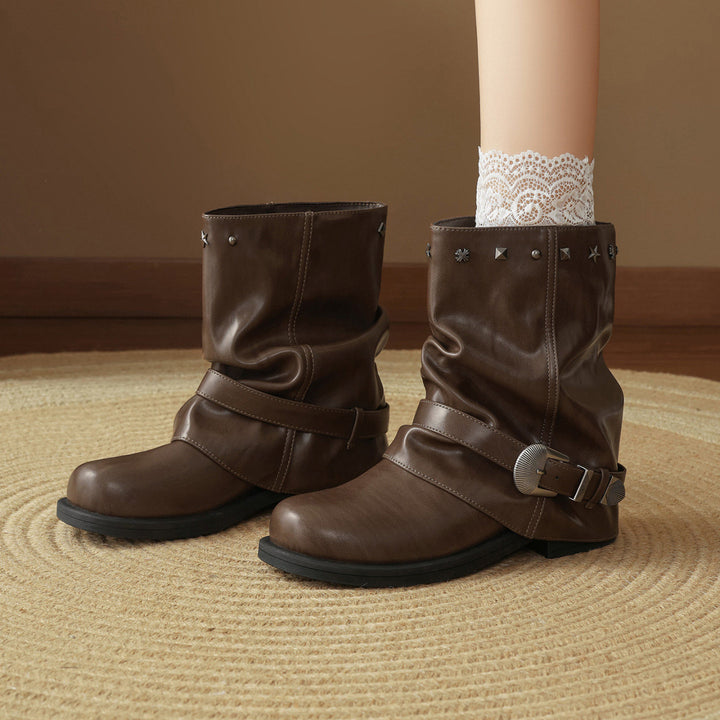 Damen Modische Stiefel mit dekorativen Details Drune