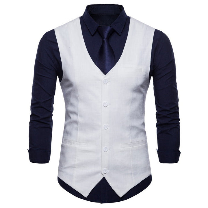 Herren elegante Anzugweste mit praktischen Taschen und detailliertem Design Drune