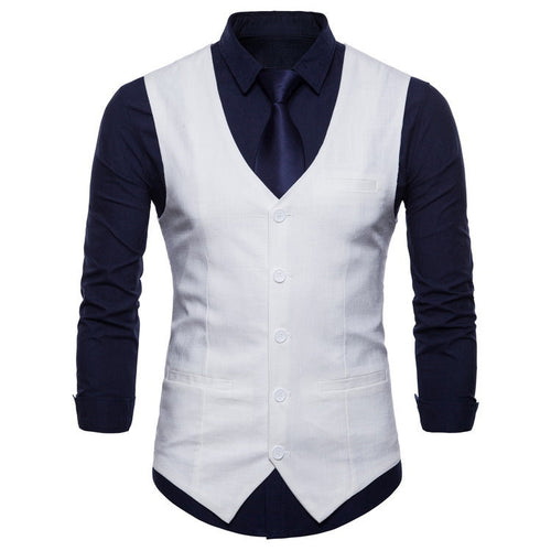 Herren elegante Anzugweste mit praktischen Taschen und detailliertem Design Drune