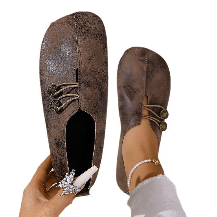 Damen komfortable Slipper mit modischen Knopfdetails Drune