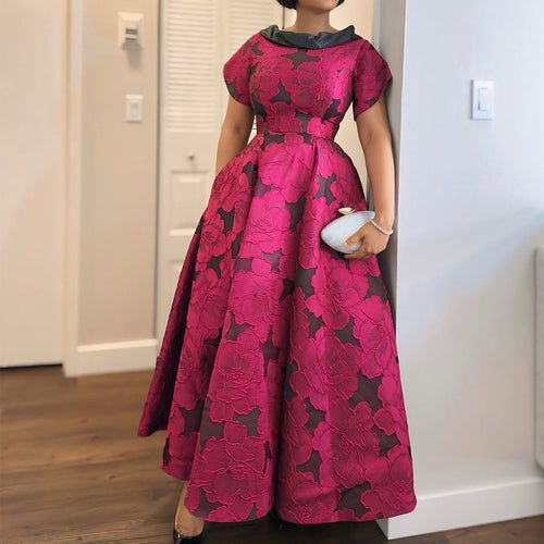 Damen Elegantes Midikleid mit floralem Design und strukturiertem Oberteil Drune